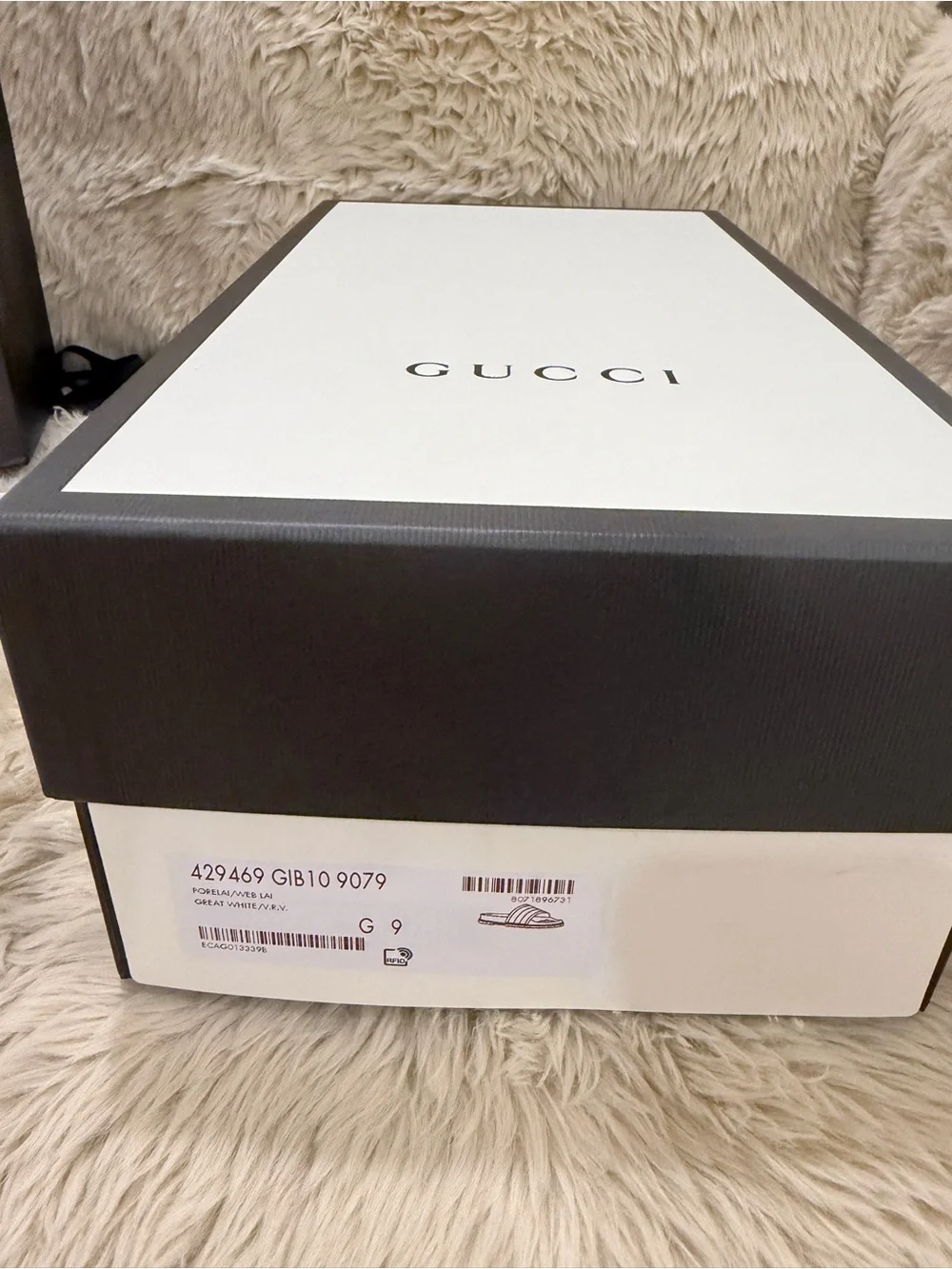 Gucci Shoe Box, Gift Bag + Dust Bags